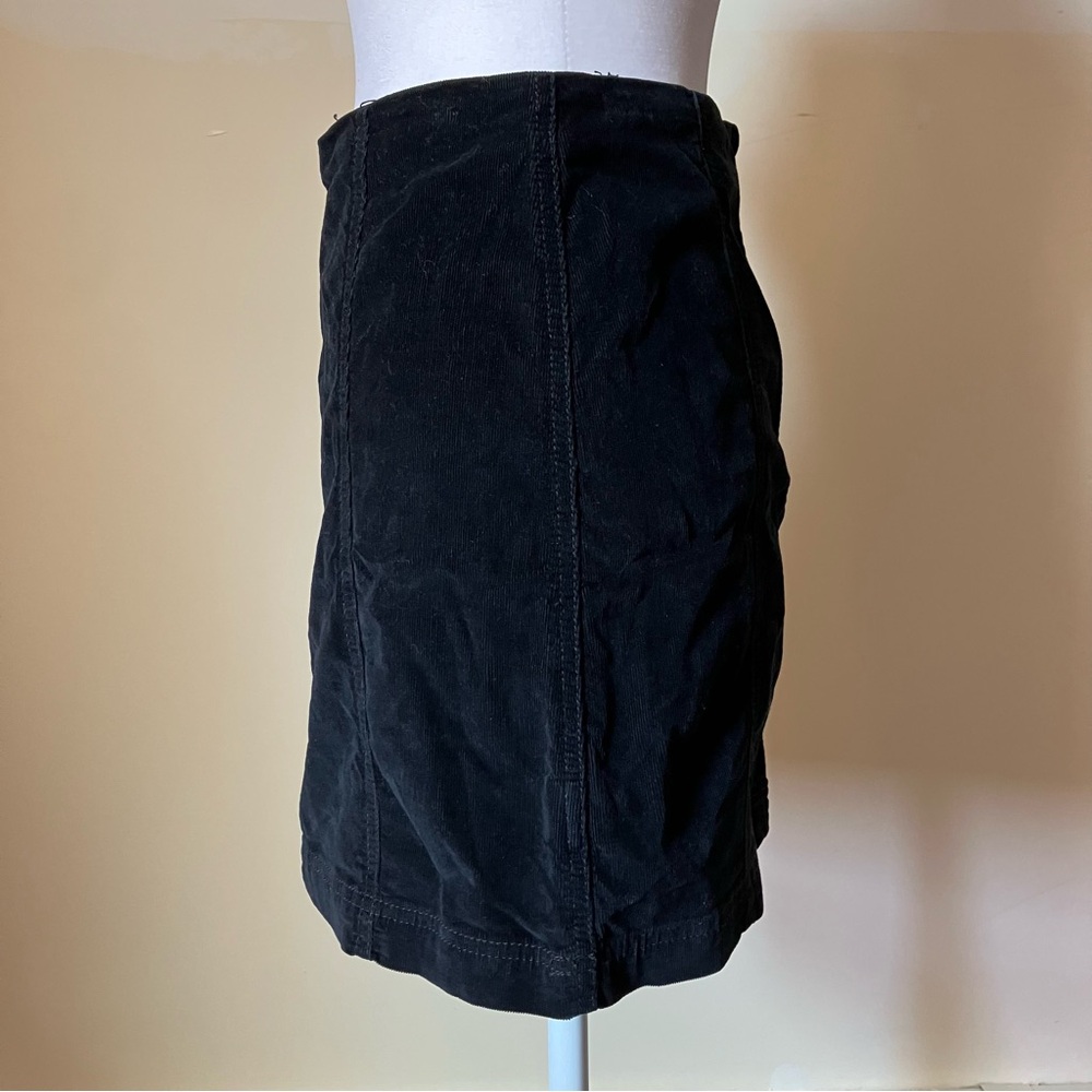 Free People Modern Femme Corduroy Mini Skirt in Ink Black size 4 - Picture 4 of 8
